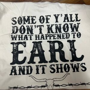 White Graphic Tee with Black Text
